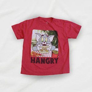 Y2K Fun Vintage TOM AND JERRY Hangry Red Graphic Tee M